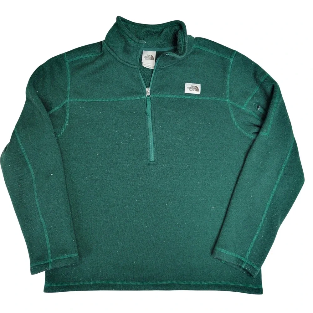 The North Face Gordon Lyons Men's XL Green‎ Fleece Half Zip Pullover Sweater